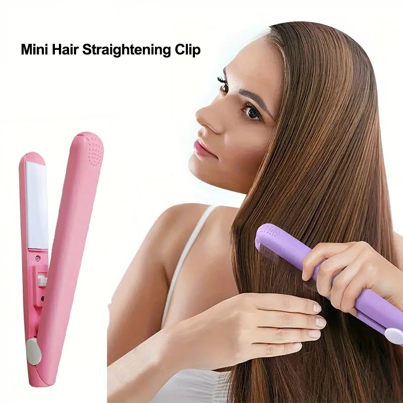 Portable Mini Ceramic Tourmaline Hair Straightener Flat Iron
