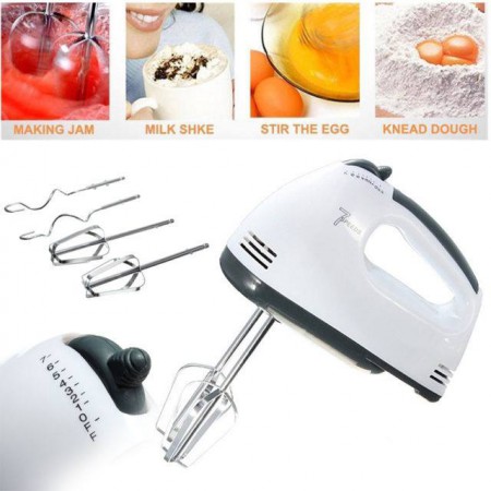 7-Speed Handheld Electric Egg Beater & Dough Mixer